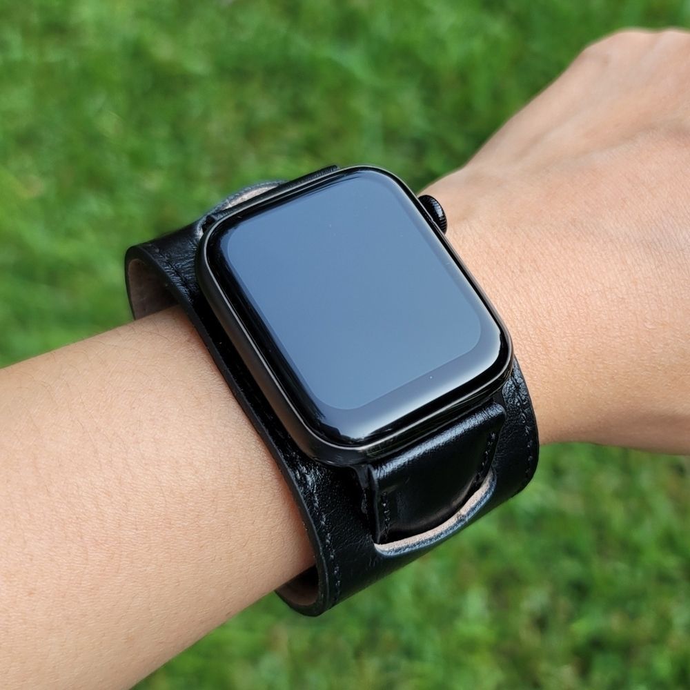 🔥LAST•ONE🔥 Premium Leather Apple Watch 2in1 Band Black